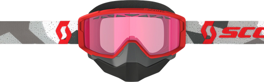 SCOTT Primal Snow Cross Goggle Camo White with Red Rose Tint - Model 278606-7434134