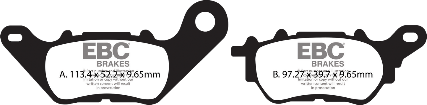 EBC BRAKE PADS SFA705 ORGANIC SCOOTER