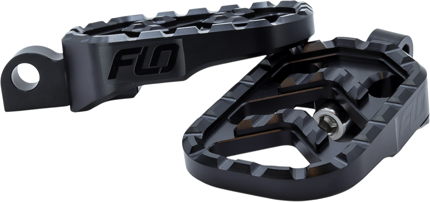 FLO MOTORSPORTS Savage Series Footpegs Black M8 for Softail
