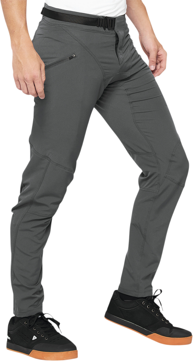 100% Airmatic Pants Charcoal US 28 - Lightweight, Durable Performance Gear - Kelly Motorsports