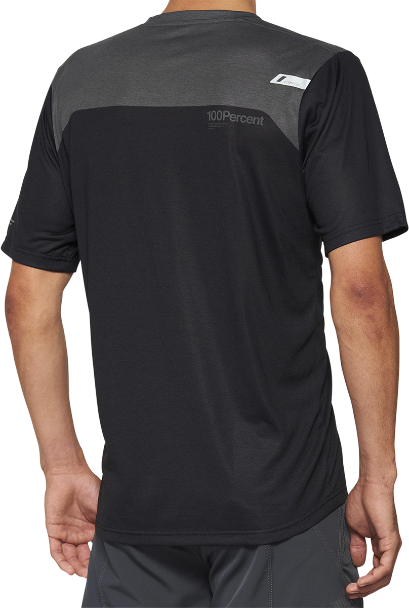 100% Airmatic Short - Sleeve Jersey Gray/Midnight - Small, All - Day Trail Comfort and Visibility - Kelly Motorsports