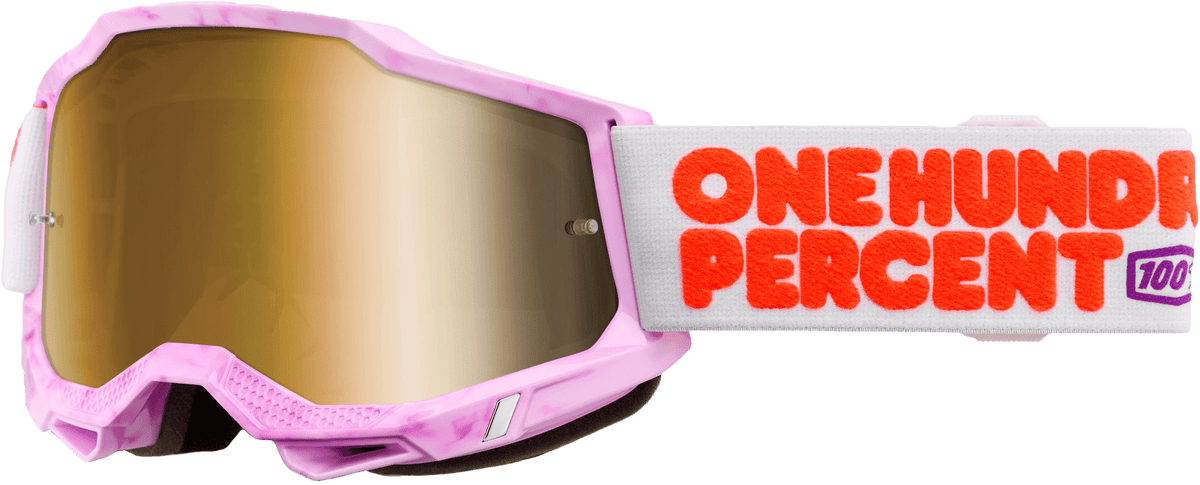 100-Percent Accuri 2 Goggle with Hundreds Mirror True Gold Lens - Enhanced Visibility and Comfort for Motocross and Off-Road Racing - Kelly Motorsports