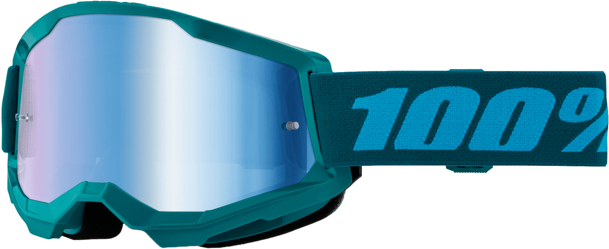 100 Percent Strata 2 Goggle with Blue Mirror Lens - Premium Performance Cycling Eyewear - Kelly Motorsports
