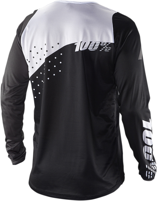 100% R - Core Long - Sleeve Jersey by 100%, Part No. 40005 - 00010 - Black/White, Small - Kelly Motorsports