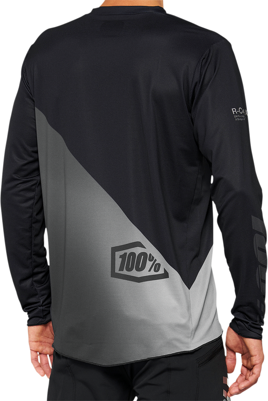 100% R - Core X Long - Sleeve Jersey - Black/Gray - Medium by 100% Part 40000 - 00001 - Kelly Motorsports