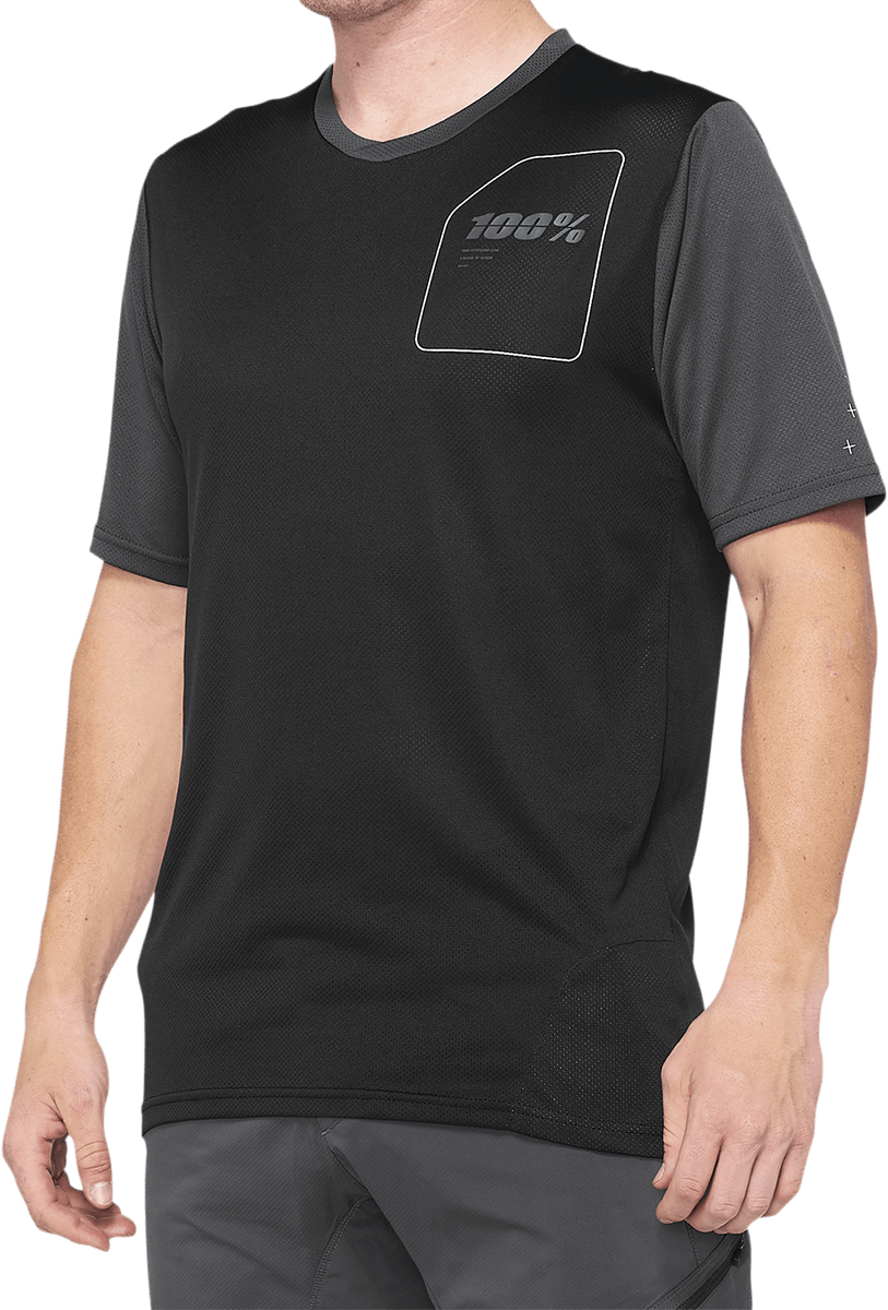 100% Ridecamp Short-Sleeve Jersey - Charcoal/Black, Part No. 40027-00006 - Kelly Motorsports