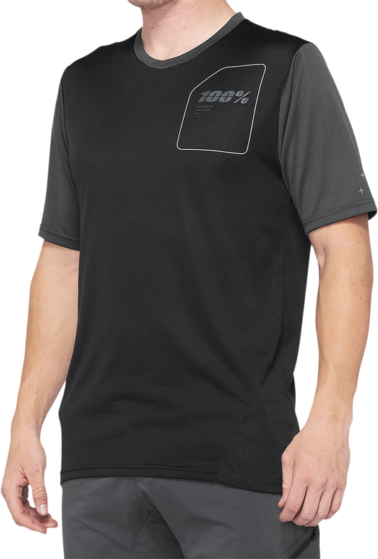 100% Ridecamp Short - Sleeve Jersey - Charcoal/Black, Part No. 40027 - 00008, XL - Kelly Motorsports
