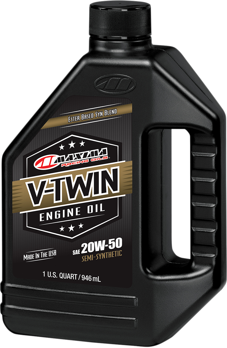 Maxima Racing Oil V-Twin Semi-Synthetic Engine Oil 20W-50 - 1 Liter (Part #30-14901)