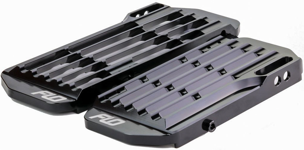 FLO Motorsports High Flow Radiator Braces for Honda CRF Models - Black, Part Number FLO755BLK
