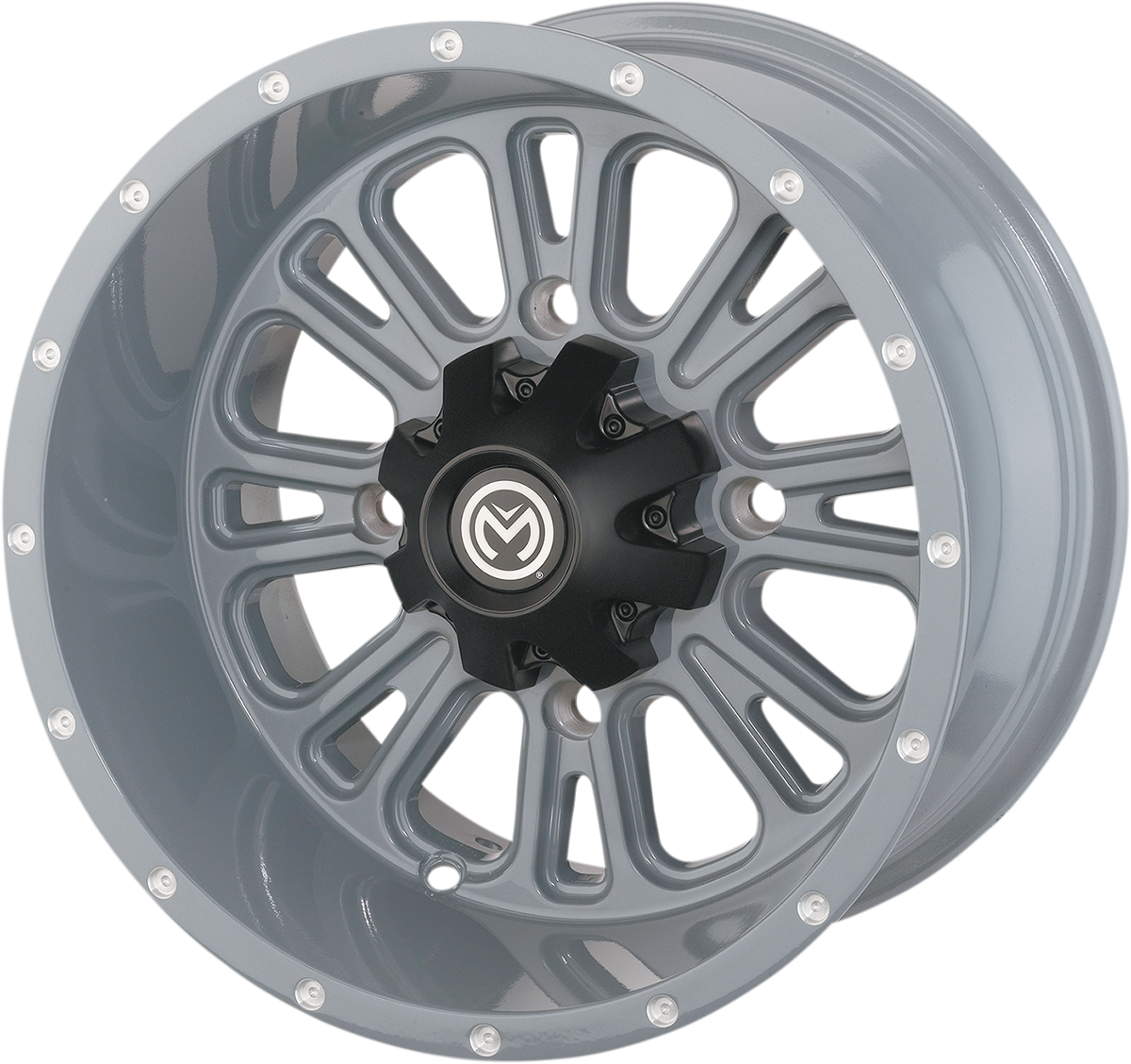 Moose Offroad 399X Rear Wheel - 12x8 Inches, Gray Finish, 4/136 Bolt Pattern - Model 399MO128136KG4