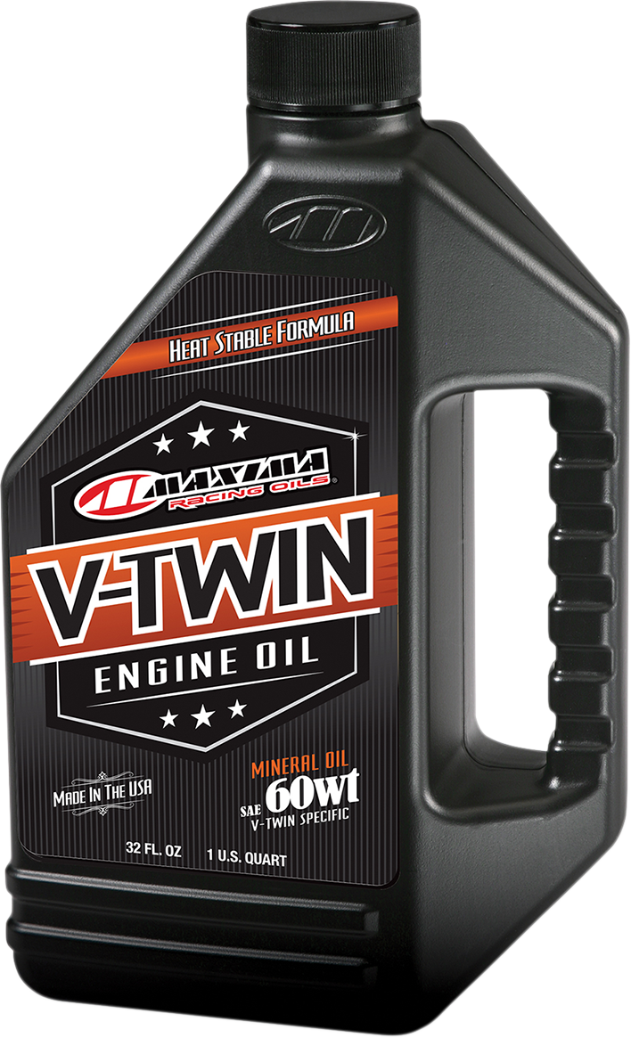 MAXIMA RACING OIL V-Twin 60W Engine Oil – 1 Quart, Shear Stable Formula for V-Twin Engines
