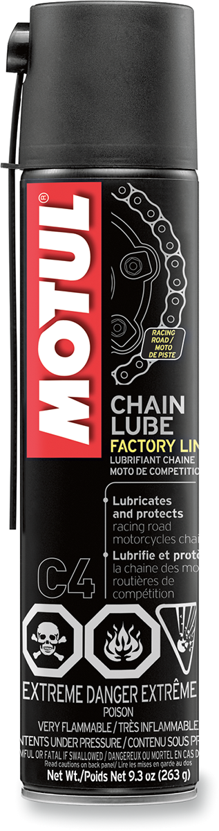 MOTUL Factory Line Chain Lube Aerosol - 400ml (13.5 fl oz) for Racing Motorcycle Chains Part No. 111821