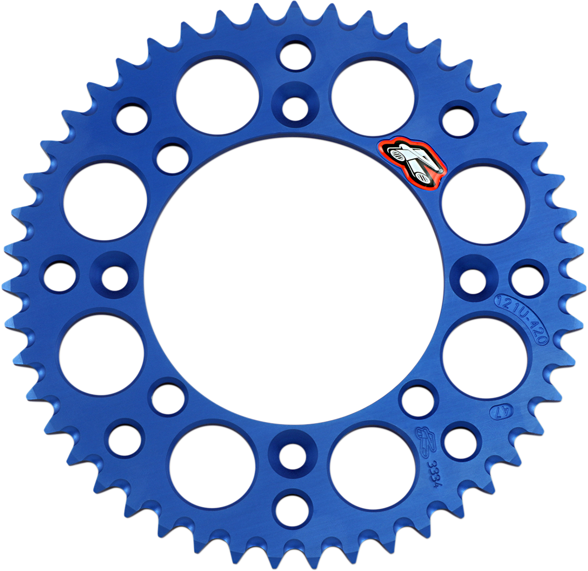 RENTHAL Rear Sprocket - Aluminum, 47 Tooth for YZ 65 - Blue, Part Number 121U-420-47GBBU