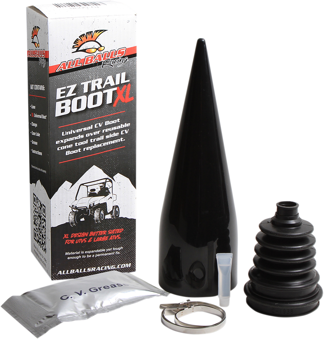 ALL BALLS CV Boot Kit EZ Trail XL with Cone Tool – Universal Fit for UTVs and Large ATVs Part 19-5038