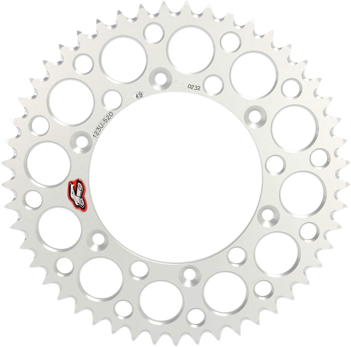 RENTHAL 123U-520-49GYSI Aluminum Rear Sprocket for Suzuki - 49 Tooth, Silver