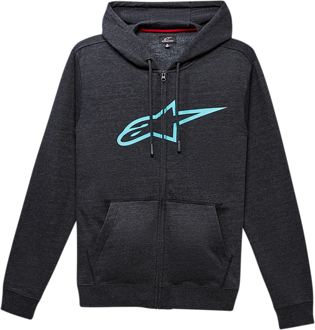 Alpinestars Ageless II Zip Hoodie in Charcoal and Turquoise - 2XL