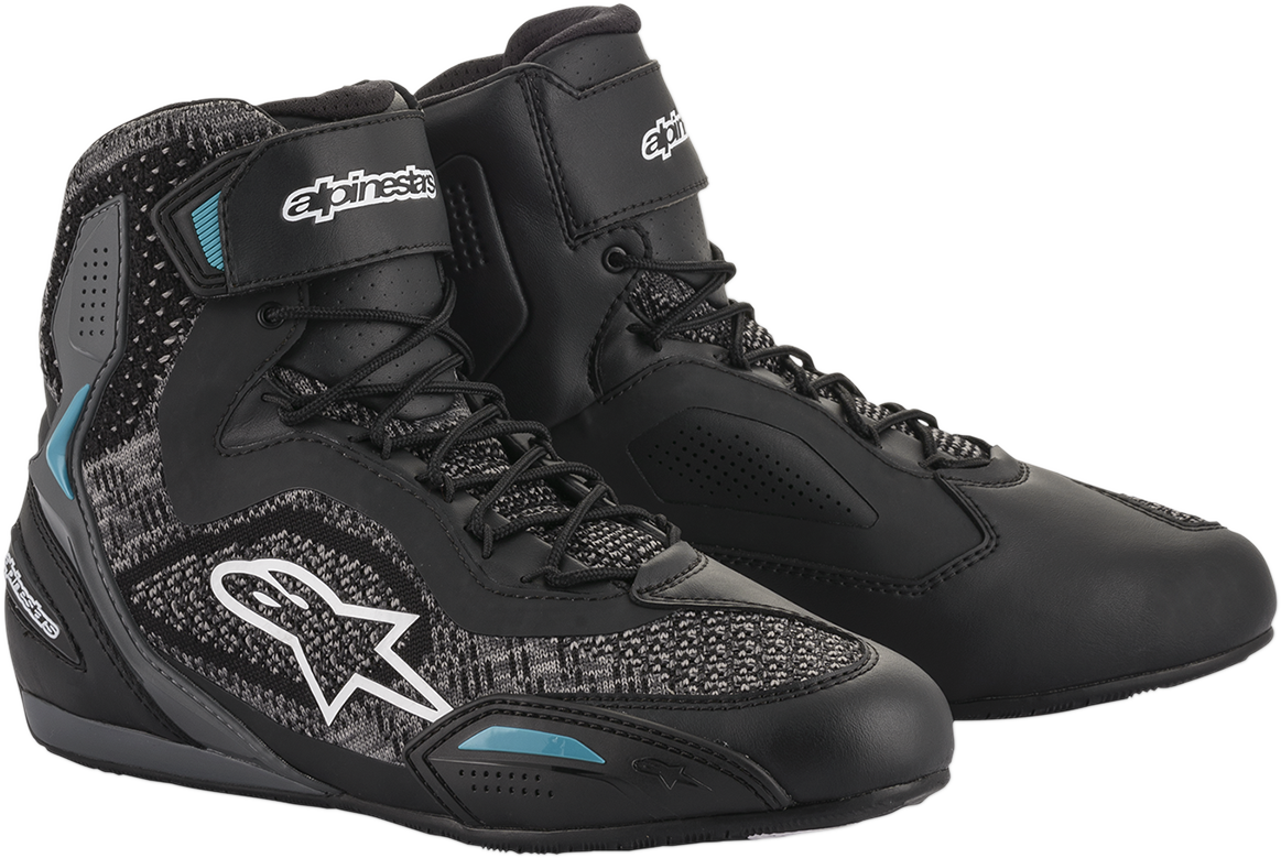 Alpinestars Stella Faster-3 Rideknit Shoes - Black and Teal, US 7.5 / EU 39 - Part Number 251052011707.5