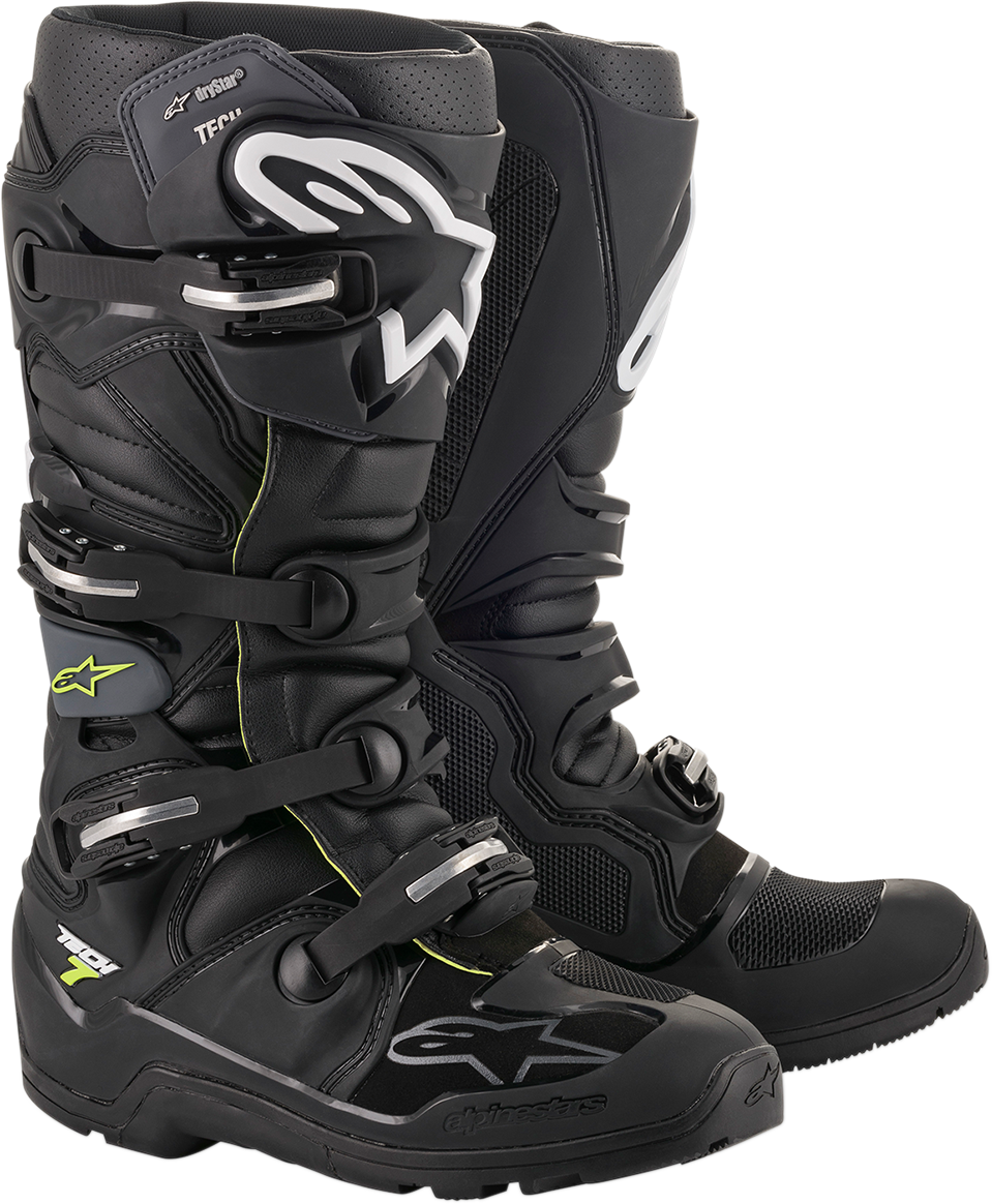 Alpinestars Tech 7 Enduro Drystar® Boots - Black/Gray, US 8 / EU 42 - Model 2012620-106-8