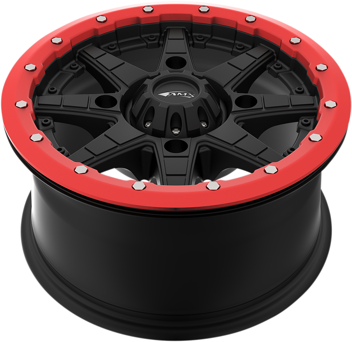 AMS Beadlock Ring Replacement for Roll'n 106 Wheels - 15 inch, Red - Part 15B04
