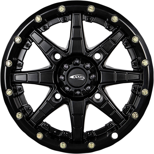 AMS Roll'n 106 15x7 Black Wheel - 5+2 Offset, 4/137 Bolt Pattern, Part #5710-046AS