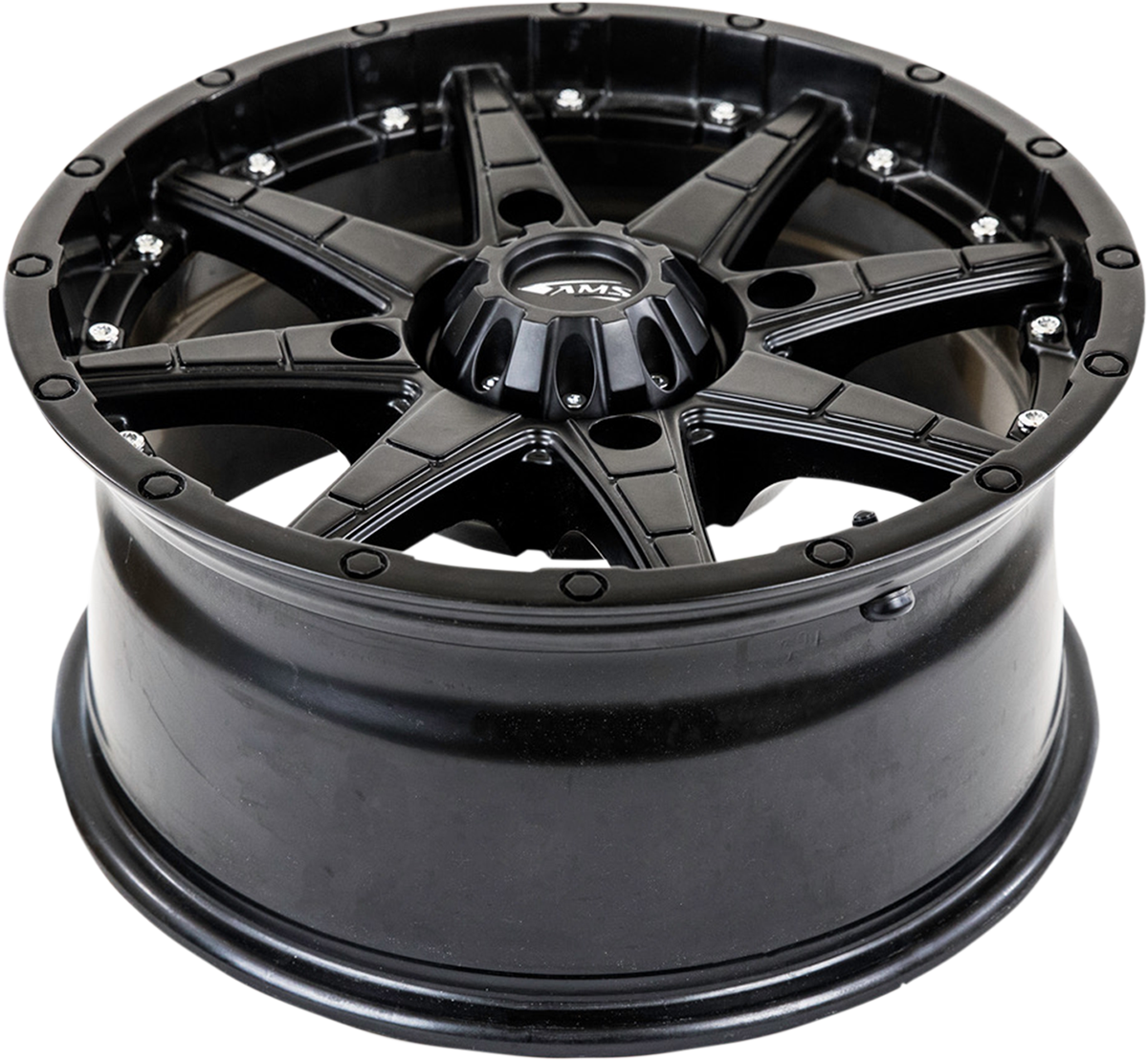 AMS Roll'n 105 15x7 Black Wheel with 5+2 Offset – Front/Rear, Part Number 5707-046AS