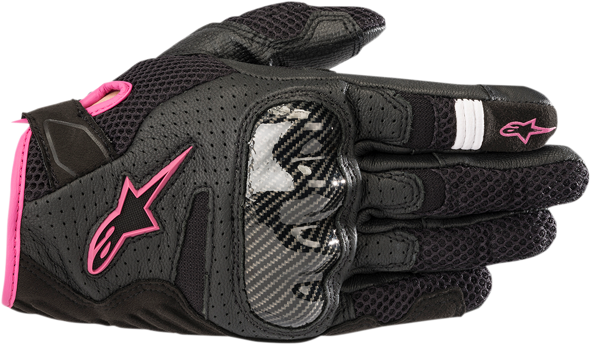 Alpinestars Stella SMX-1 Air V2 Gloves - Black and Fuchsia, Size XS - Part #3590518-1039-XS