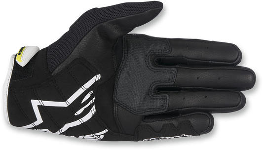 Alpinestars SMX-2 Air Carbon V2 Gloves - Black/White/Fluo Yellow, Size XL (Part #3567717-125-XL)
