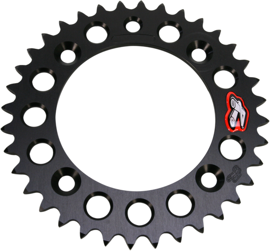 Renthal 38 Tooth Aluminum Rear Sprocket for Gas Gas, Husqvarna, KTM - Part 491-415-38P-BK