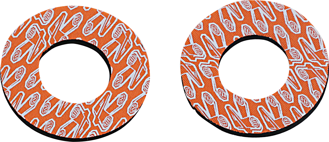 Renthal G204 Grip Donutz in White and Orange for Motorcycle Handlebar Protection