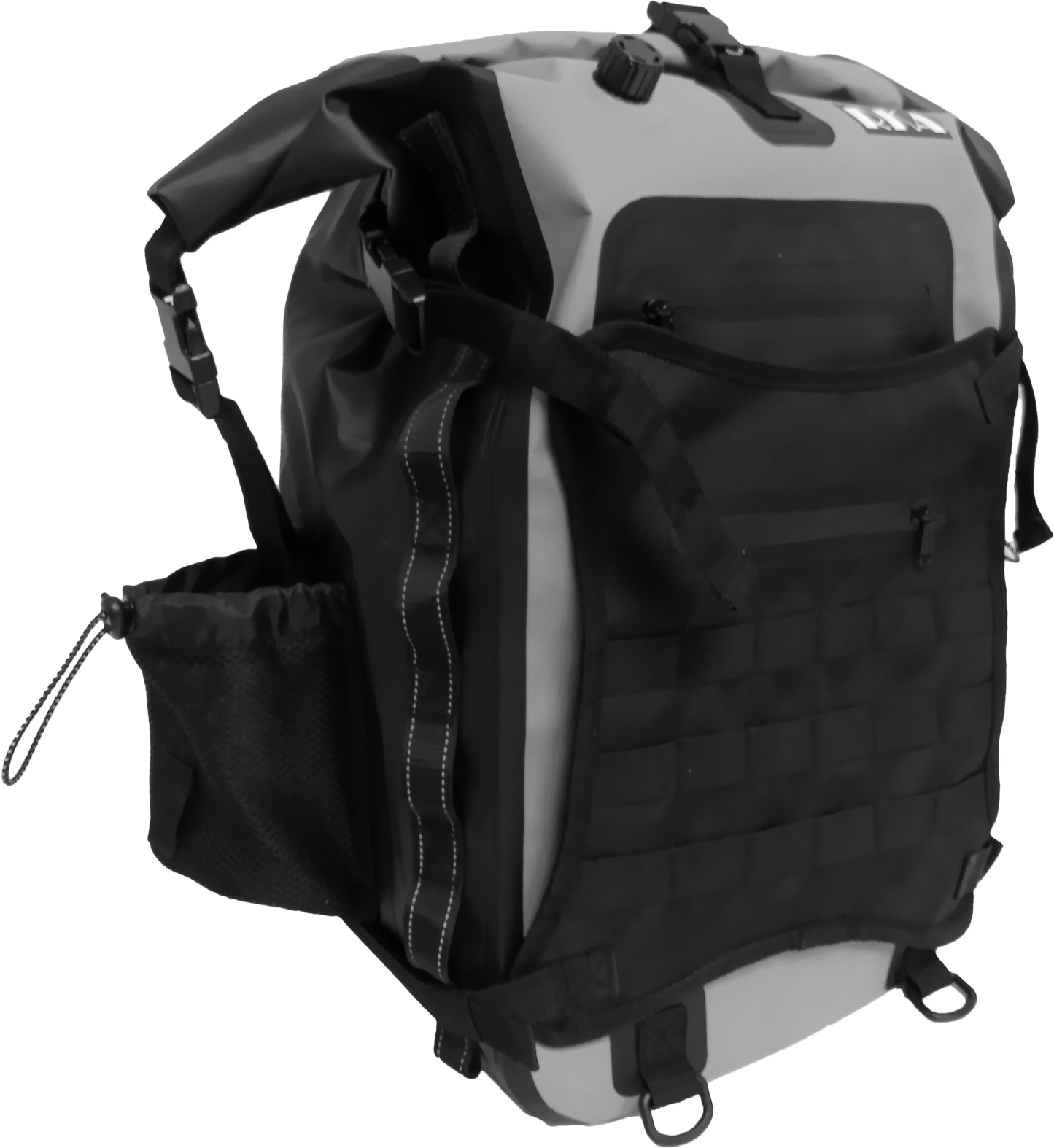 RKA Rugged Motorcycle Tail Bag / Backpack 30L Black and Gray (Part R-03-01)