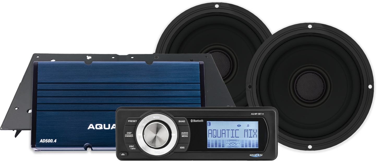AQUATIC AV HK531 Classic Marine Audio Package for Harley FLHT 98-13
