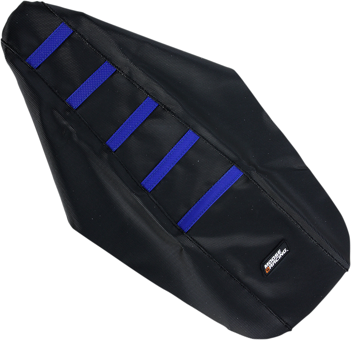 Moose Offroad Ribbed Seat Cover for Yamaha YZ85 (2002-2021) - Black with Blue Ribs, Part YZ8502-332RT
