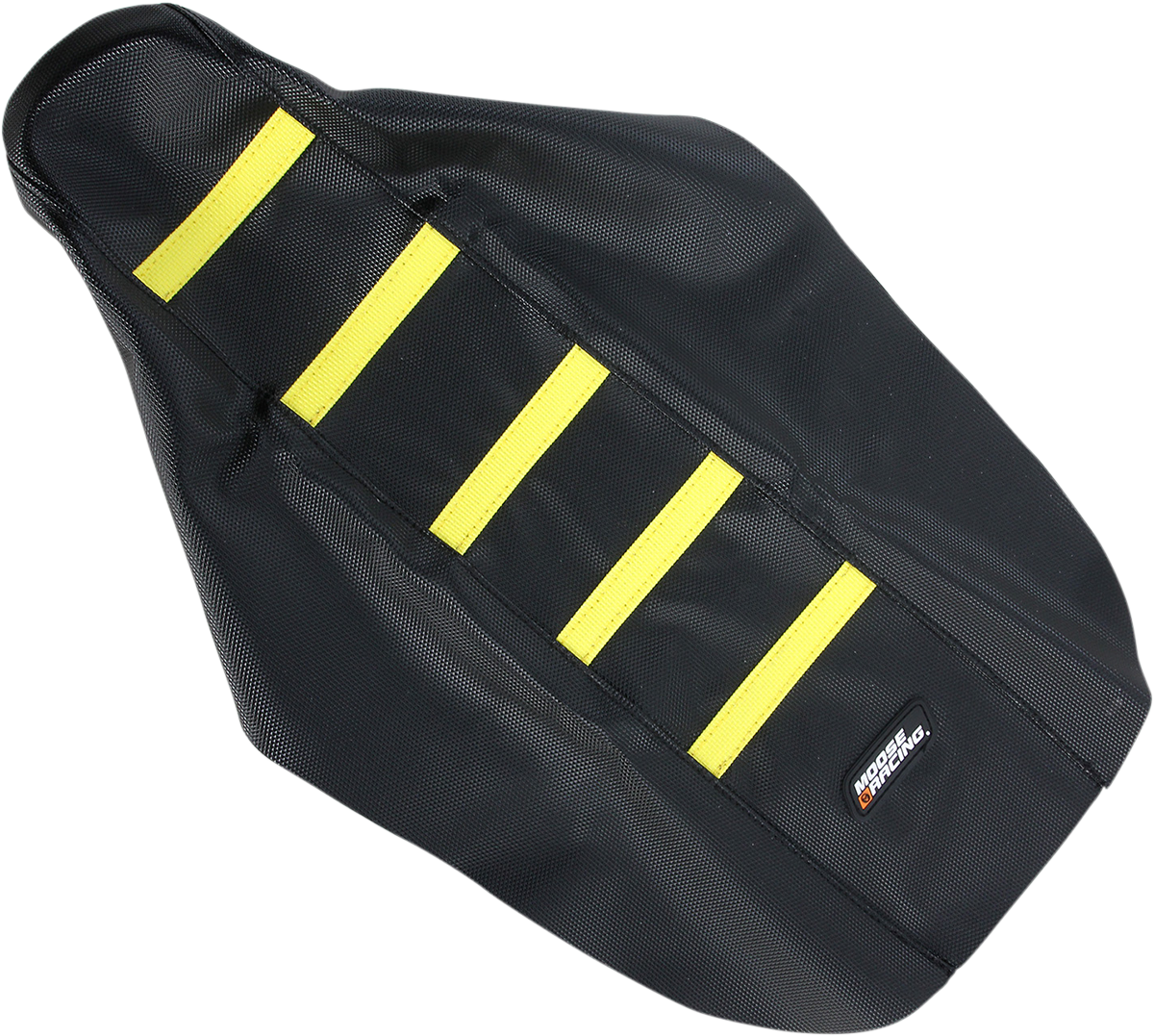 Moose Offroad Ribbed Seat Cover for Suzuki RM85 (2002-2023) – Black with Yellow Ribs, Model RM8502-331RT
