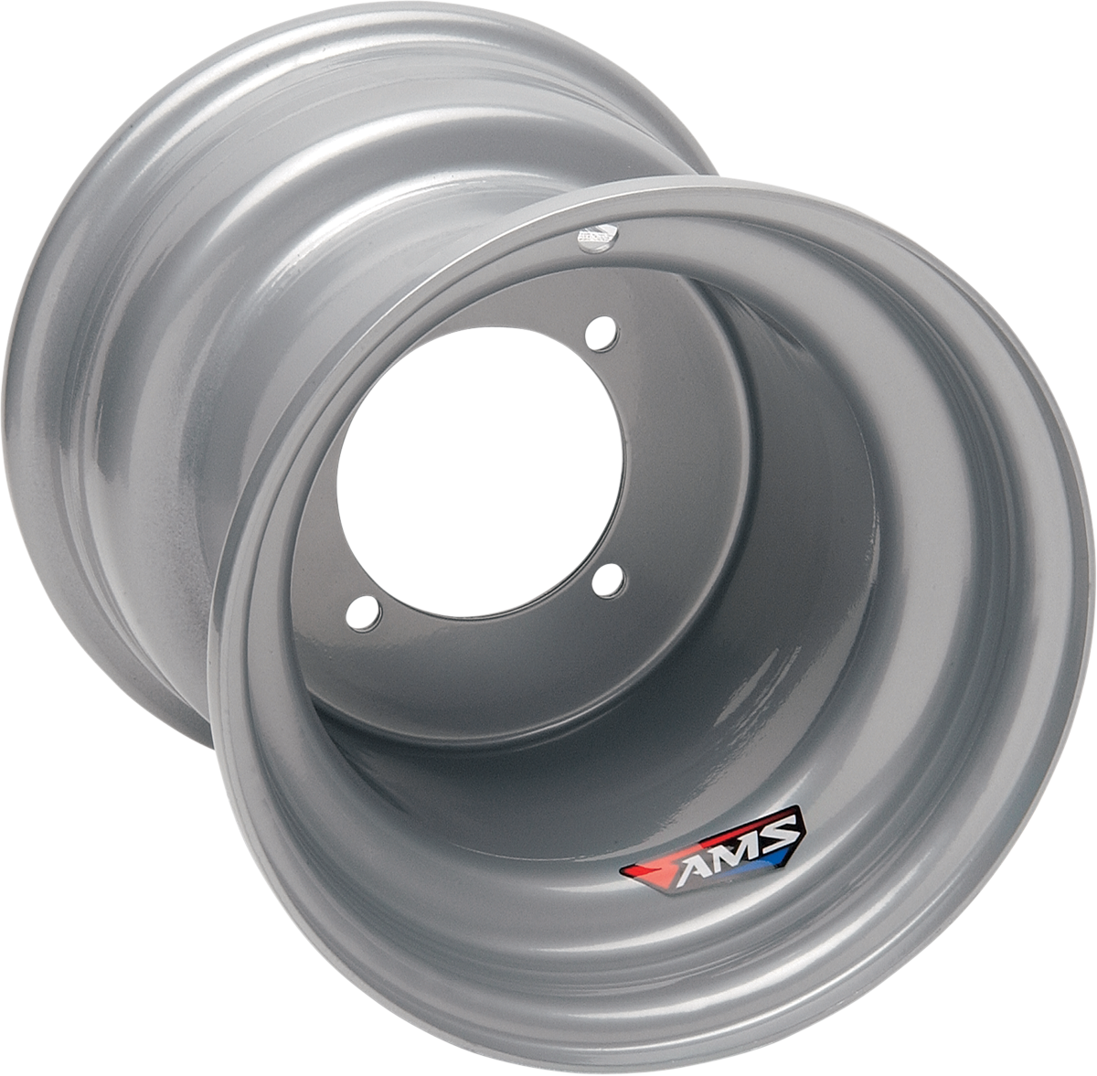 AMS Steel Wheel Rear 9x9 Chrome 4/115 for ATV - Part Number 9923-697