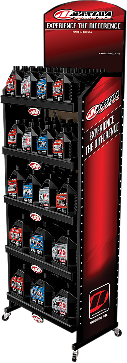 Maxima Racing Oil Maxima Display Rack 10-10099-LG – Five-Tray Display Made in the USA