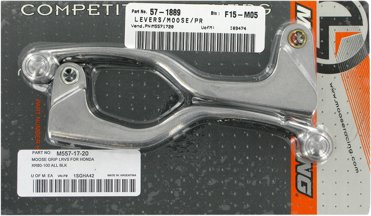 Moose Offroad Competition Lever Set - Black (Part Number 1SGHA42)