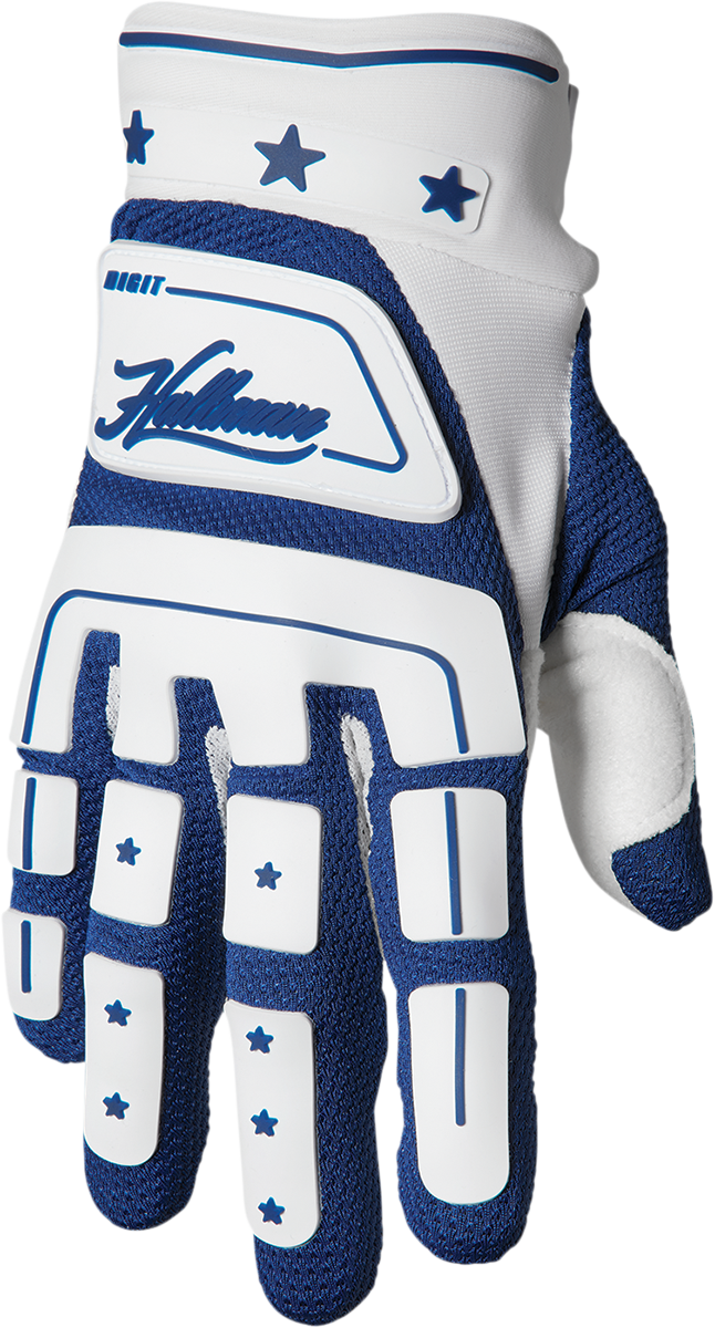 THOR Hallman Digit Gloves - White/Navy Medium (Part #3330-6772)