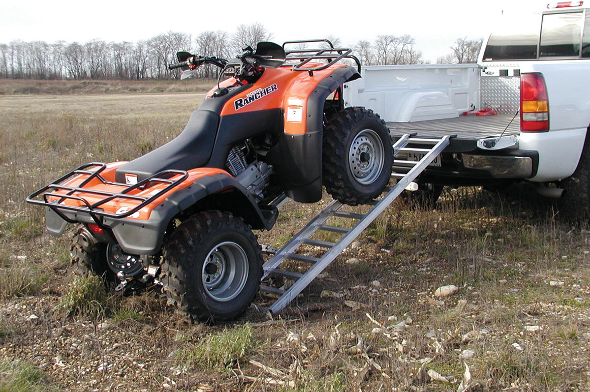 MOOSE OFFROAD Adjustable Tri-Fold Aluminum Ramp AR7652, 42"-52" x 76" for ATV and Equipment Loading
