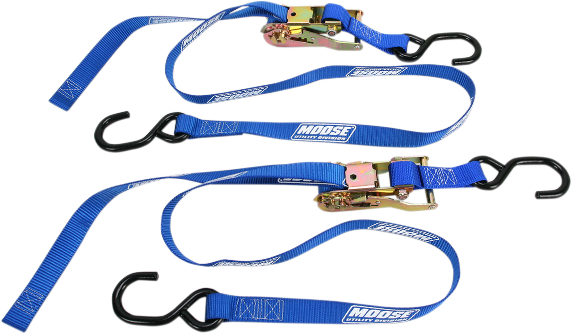 Moose Offroad 3920-0299 1-Inch Blue Ratchet Tie-Down with Heavy-Duty Hooks