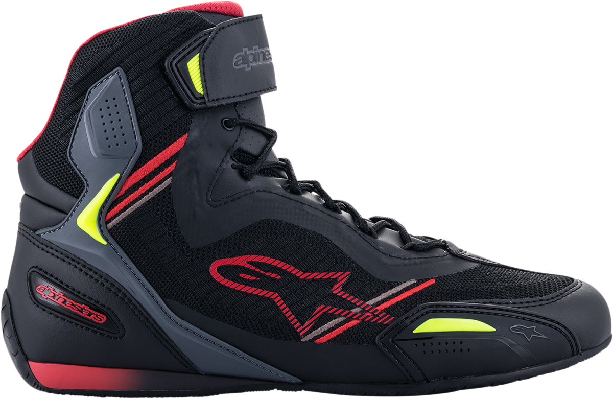 Alpinestars Faster-3 Rideknit® Shoes US 13.5 / EU 47.5 – Black, Red, Yellow (Part No. 251031913613.5)