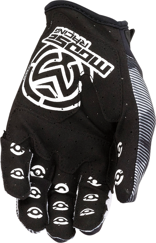 MOOSE OFFROAD Youth MX1™ Gloves - Black/White, Small (Part #3332-1718)