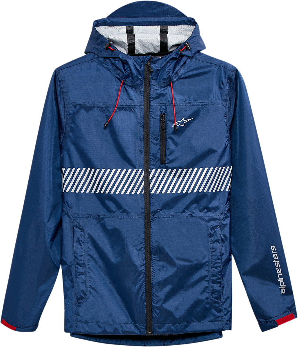 Alpinestars Fusion Rain Jacket Navy XL - Waterproof 2.5L Breathable Shell with Taped Seams and Reflective Details