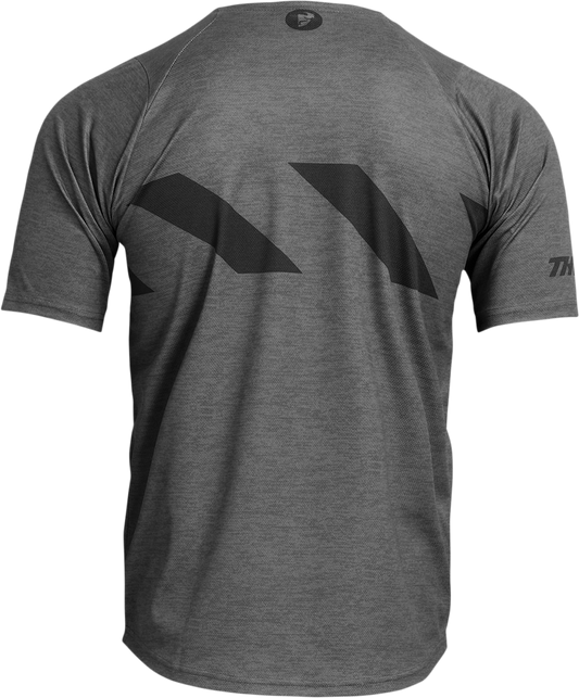 THOR Assist Hazard Short-Sleeve MTB Jersey - Charcoal Heather, Size Small