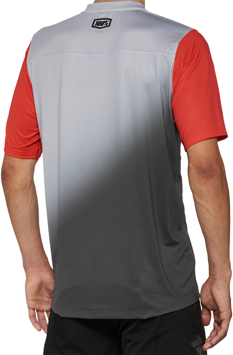 100% Celium Short-Sleeve Jersey - Gray/Racer Red, Part #40011-00011