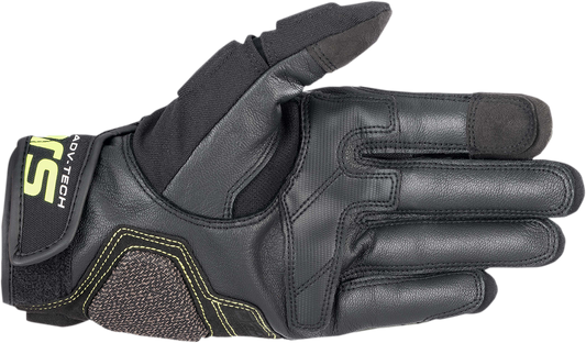 Alpinestars Halo Gloves - Forest Black and Fluo Yellow, Large - Part Number 3504822-6085-L