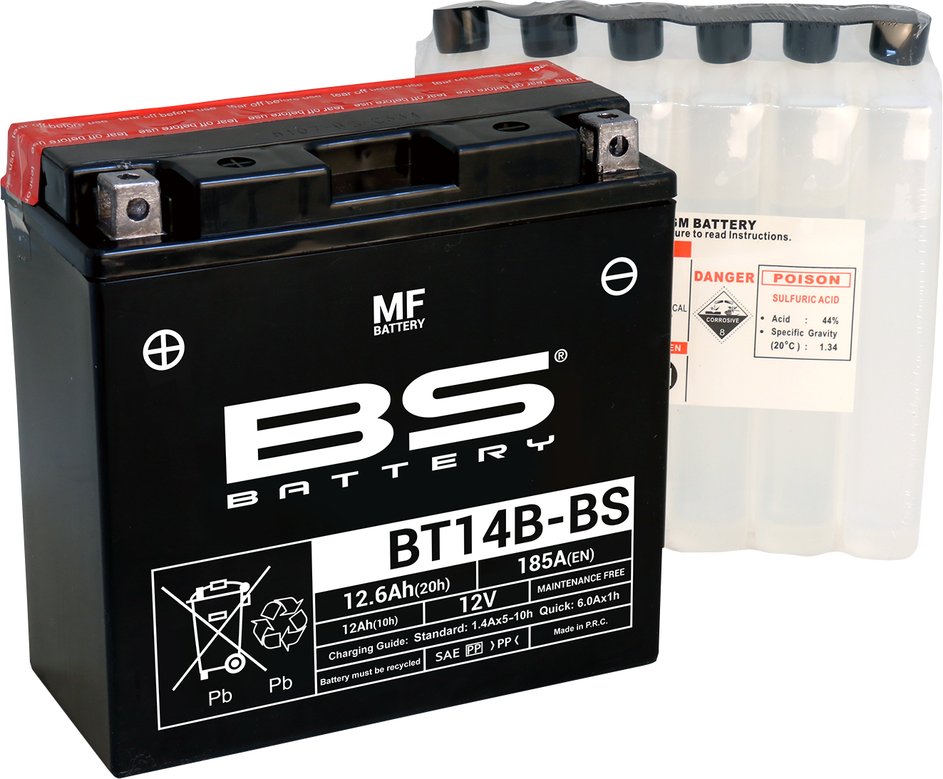 BS Battery BT14B-BS (YT) Deep Cycle Maintenance-Free Battery - Model 300629