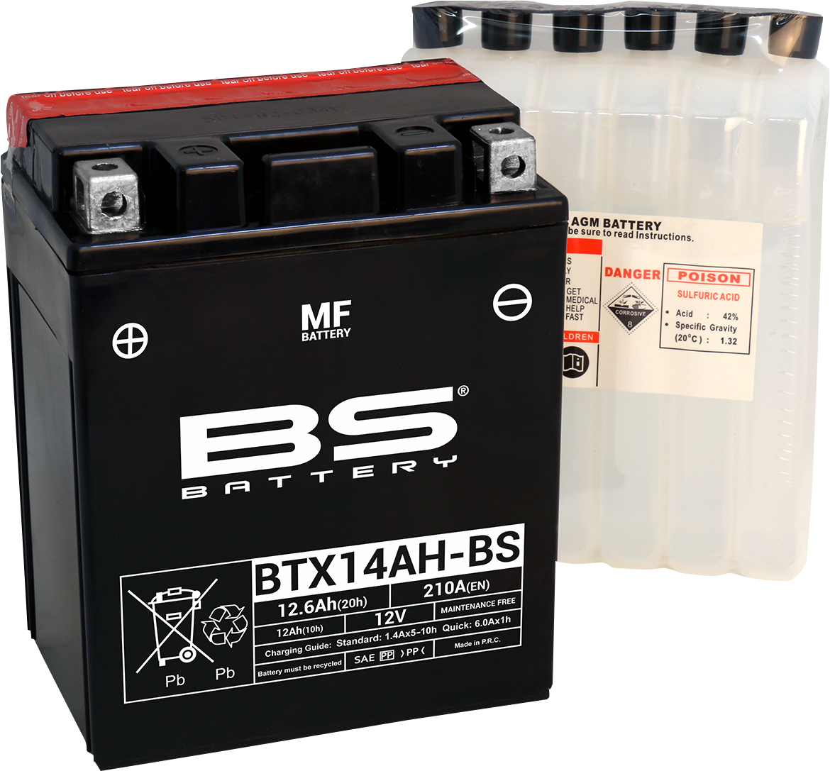 BS Battery BTX14AH-BS (YTX) 300606 Maintenance-Free Sealed Lead-Acid Battery