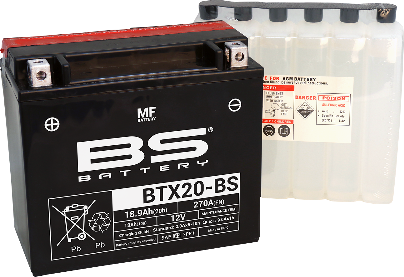 BS BATTERY BTX20-BS (YTX) Maintenance-Free Sealed Lead Acid Battery - Part 300611