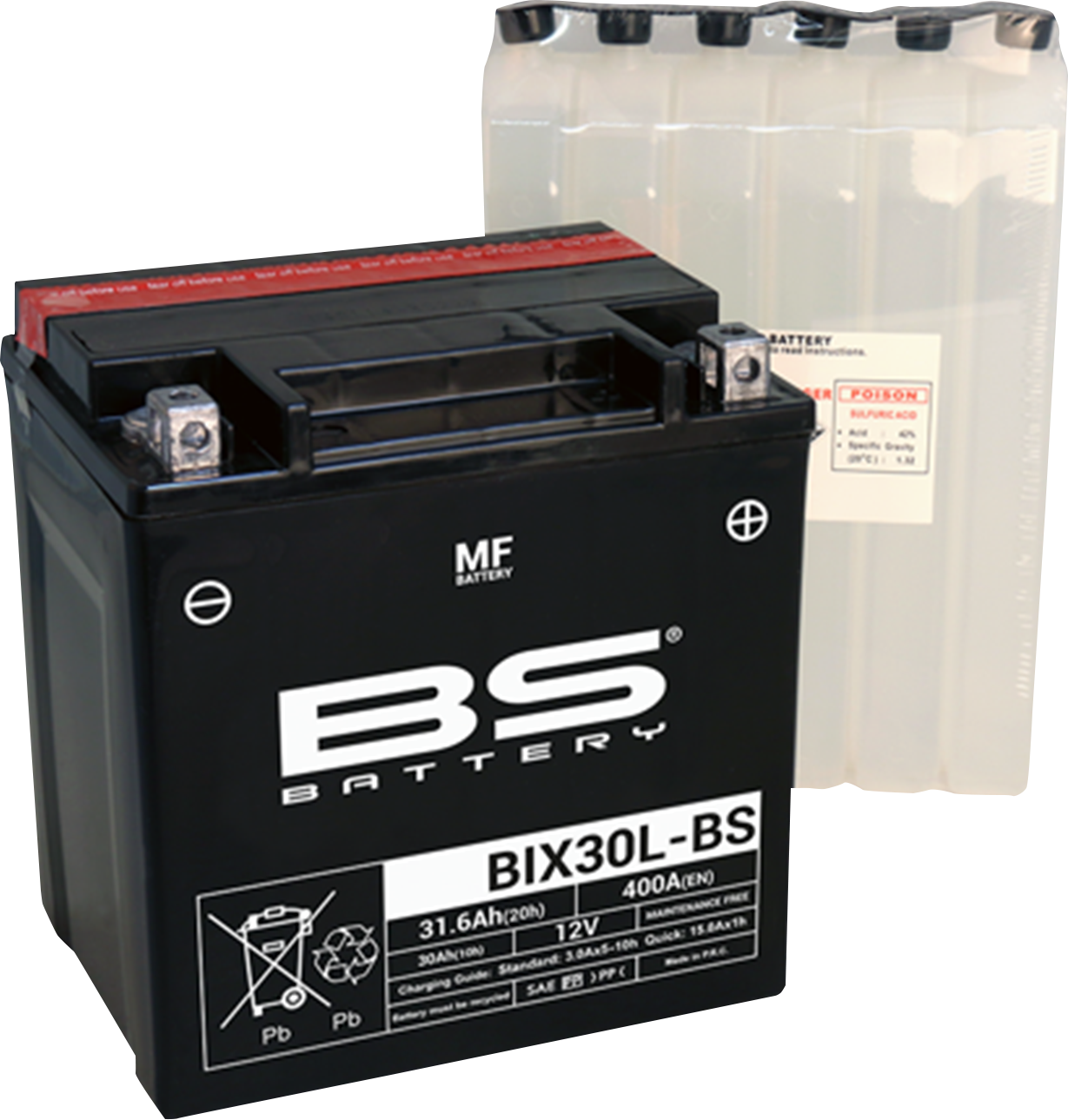 BS BATTERY BIX30L-BS (YIX) 300753 Maintenance-Free Deep Cycle Battery