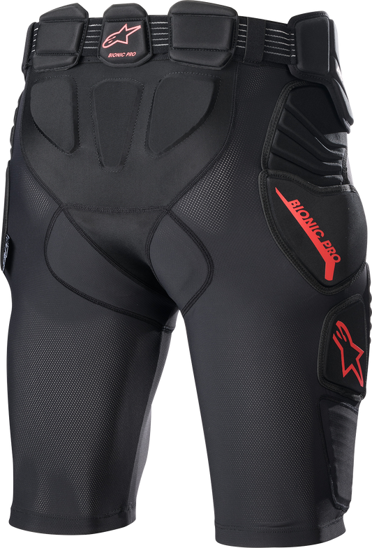 Alpinestars Bionic Pro Protection Shorts - Black/Red, Small (Part #6507523-13-S)